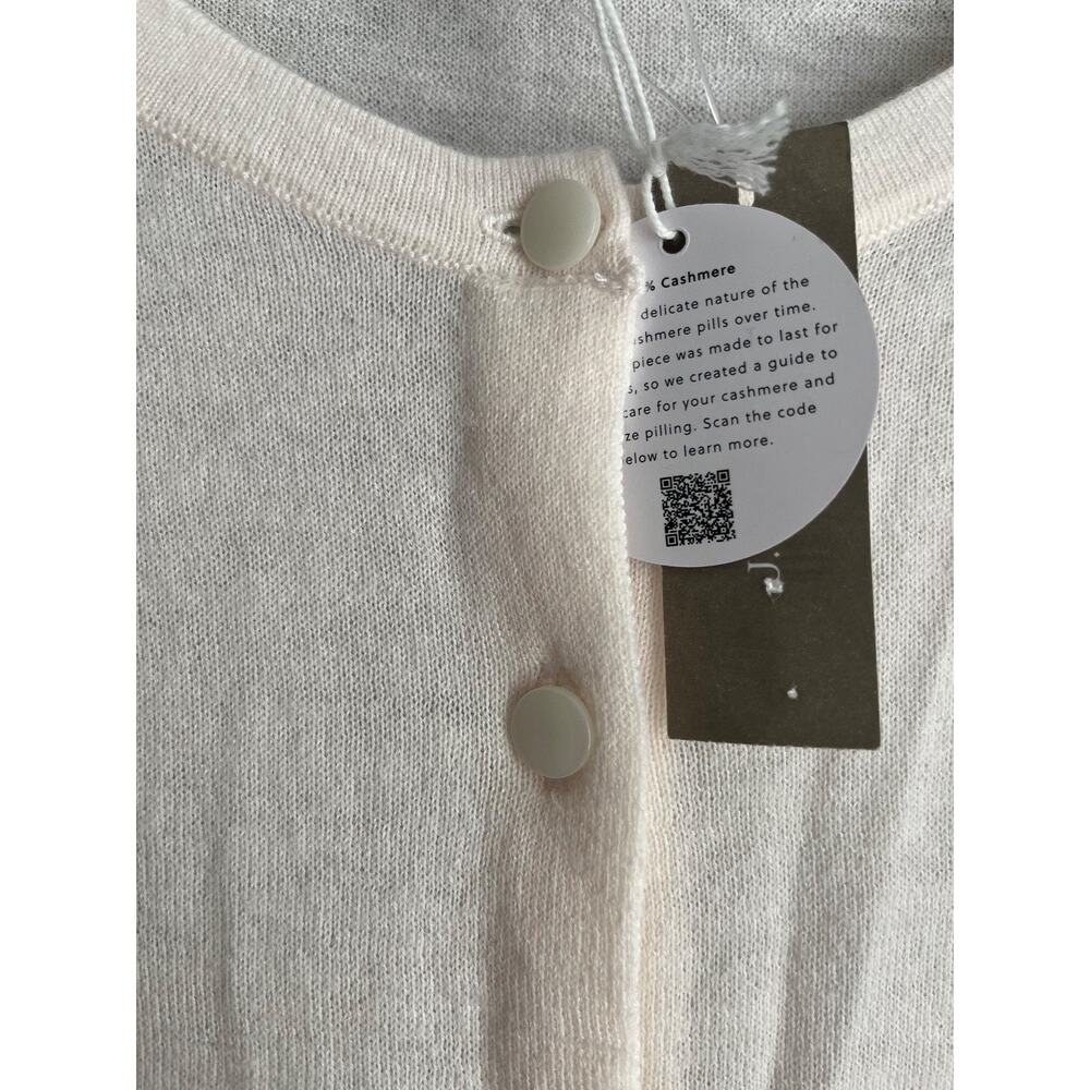 J.Crew Featherweight 100% Cashmere Cardigan Snow Ivory XS NWT $168 BZ400 Preppy - Picture 8 of 10